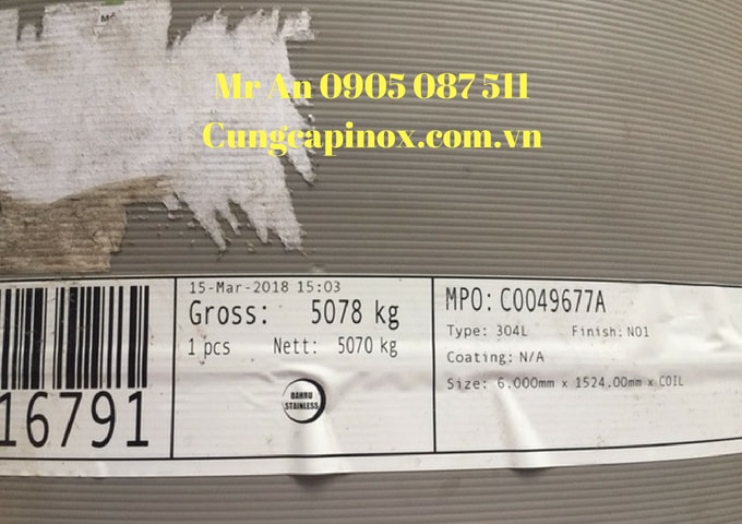 Cung cấp Cuộn, Tấm inox 304,  6.0 mm x 1500 /No1-Malaysia, TQ, giá Tốt