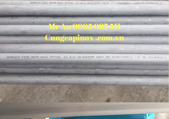 Supply of stainless steel pipe, seamless pipe type 316 L, DN 25 , OD 33,4 mm  x 3,38 x 6000, good Price